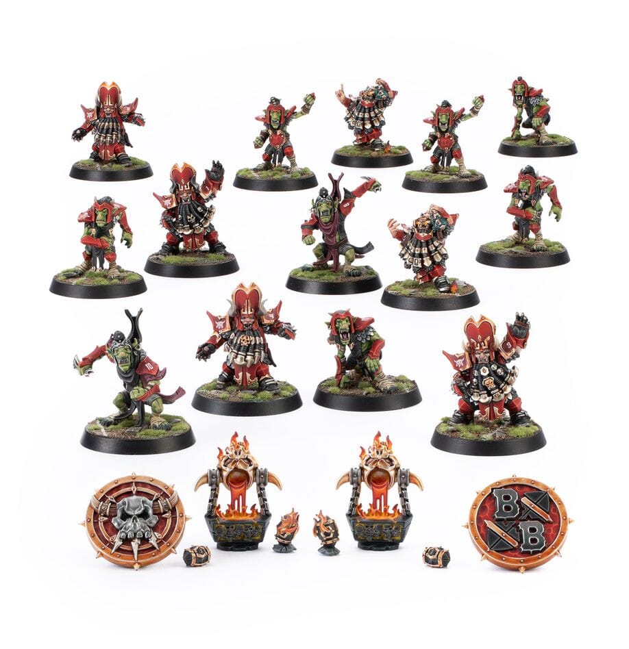 Blood Bowl: Chaos Dwarf Team – Zharr-Naggrund Ziggurats Miniatures Games Workshop 