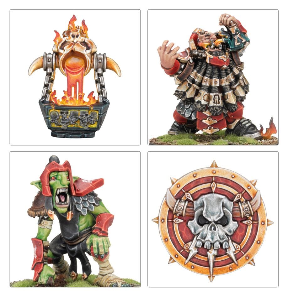 Blood Bowl: Chaos Dwarf Team – Zharr-Naggrund Ziggurats Miniatures Games Workshop 