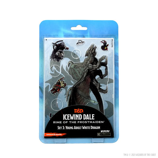 D&D Idols of the Realms: Icewind Dale Rime of the Frostmaiden - Young Adult White Dragon - 2D Set Miniatures Wizkids 