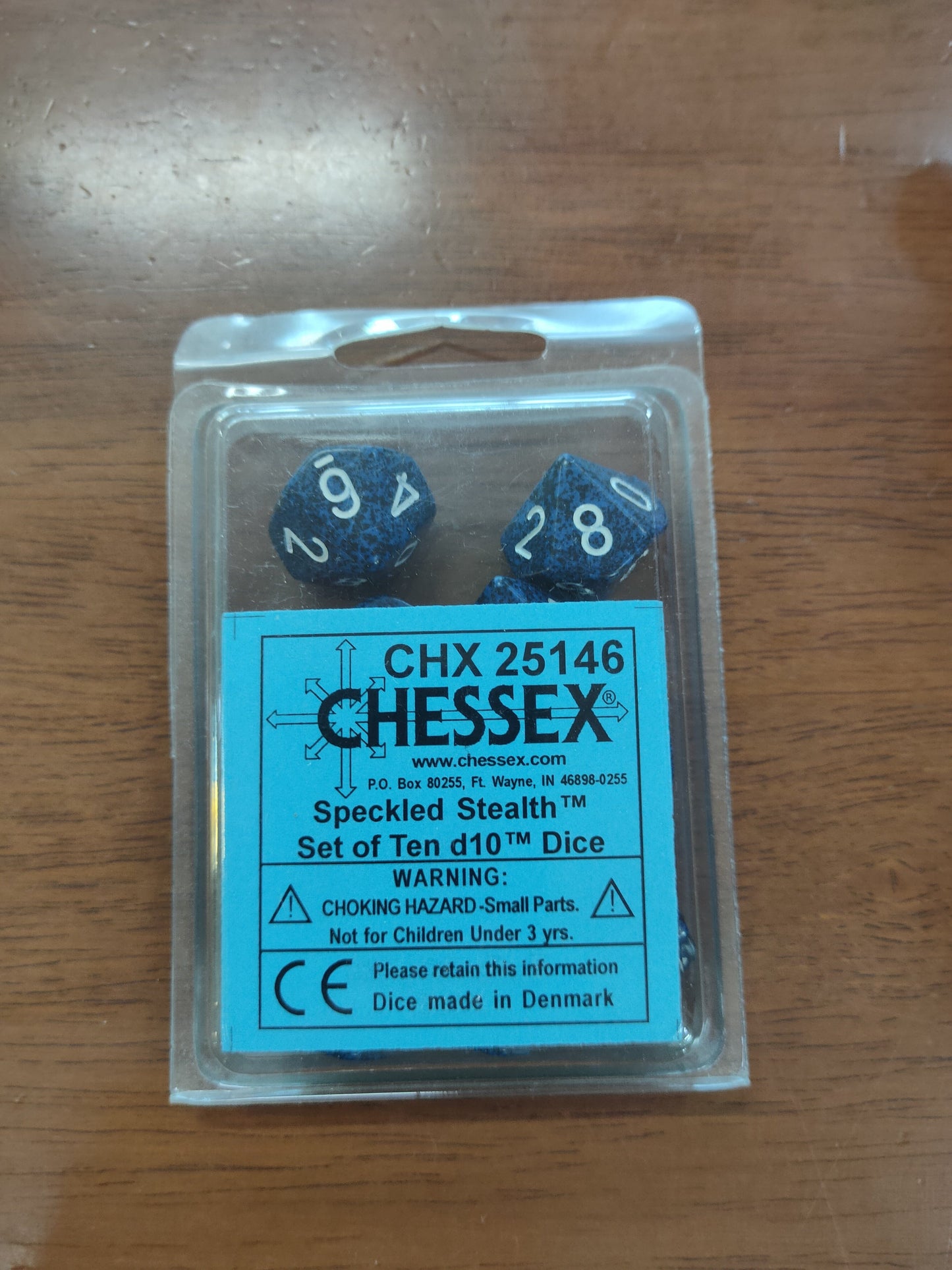 Speckled Stealth Set of Ten d10's General CHESSEX 