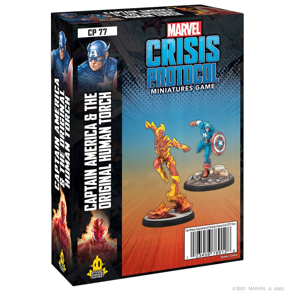 Marvel Crisis Protocol: Captain America & The Original Human Torch Miniatures Atomic Mass 