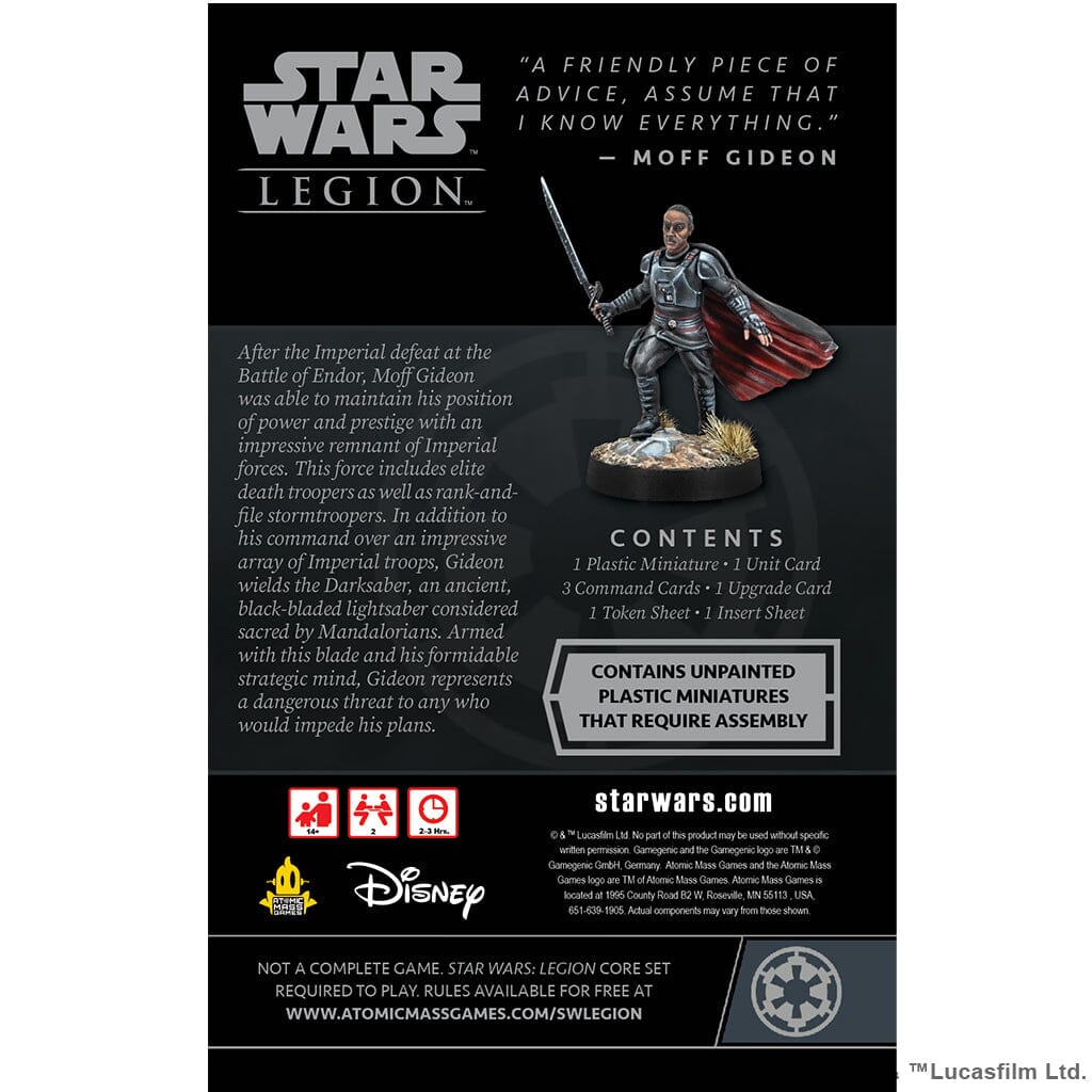 Star Wars: Legion - Moff Gideon Commander Expansion Miniatures Atomic Mass 